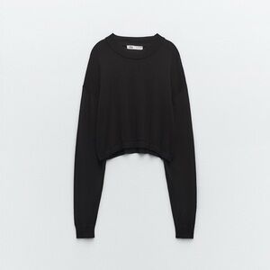 Zara Black Cropped Sweater